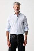 Tommy Hilfiger koszula męska bawełniana z elastanem niebieska w paski MW0MW43746