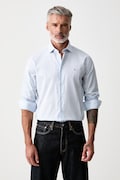 Tommy Hilfiger koszula męska bawełniana z elastanem niebieska w paski MW0MW43746