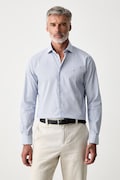Tommy Hilfiger koszula męska bawełniana z elastanem niebieska w paski MW0MW43746