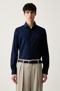 Tommy Hilfiger koszula męska z bawełną granatowa gładka MW0MW43122