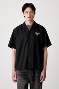 Carhartt WIP S/S Travon cămașă cu bumbac pentru bărbați neagră simplă I036808