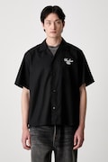 Carhartt WIP S/S Travon сорочка з бавовною чоловіча чорна однотонна I036808