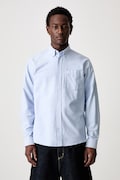 Carhartt WIP L/S C-Logo shirt cotton Men's blue plain I030799