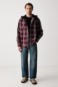 Levi's koszula męska jeansowa CLASSIC HOODED WORKER bordowa gładka 0086Q