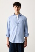 Polo Ralph Lauren koszula męska z bawełną niebieska gładka 710B22592