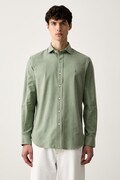 Polo Ralph Lauren koszula męska z bawełną zielona gładka 710B22592