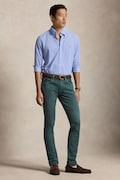 Polo Ralph Lauren риза тип Оксфорд мъжка от памук синя с изчистена шарка 710P03967