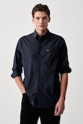 Guess cămașă pentru bărbați din bumbac bleumarin simplă M6YH14 W2736
