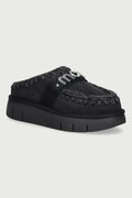 Mou papuče za žene od brušene kože Bounce Clog Metal Logo crne MU.FW531001A