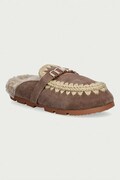 Mou kapcie damskie zamszowe Winter Bio Slide Logo beżowe MU.FW431000A