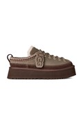 UGG παντόφλες γυναικείες σουέτ W Heritage Lace-Up Slipper μπεζ 1180361.DDRG