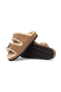 Birkenstock klapki damskie zamszowe Arizona Shearling Suede Leather brązowe 1033169