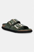 Birkenstock klapki damskie skórzane Arizona Droplet Buckle Natural Leather Patent zielone 1032981