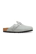 Birkenstock klapki mules damskie zamszowe Boston Braided Suede Leather niebieskie 1032933