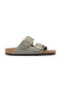 Birkenstock шльопанці жіночі шкіряні Arizona Big Buckle Oiled Leather блакитні 1032932