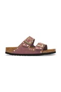Birkenstock klapki damskie zamszowe Arizona Rivets Suede Leather różowe 1032876