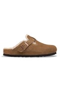 Birkenstock σαγιονάρες mules Γυναικεία σουέτ Boston Shearling Suede Leather καφέ 1032432