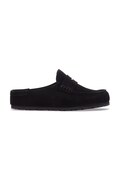 Birkenstock natikače mules za žene od brušene kože Naples Wrapped Suede Leather crne 1030813