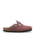 Birkenstock šľapky so zakrytými prstami semišové Boston Soft Footbed Suede Leather ružové 1033089