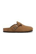 Birkenstock шльопанці мюлі жіночі замшеві Boston Suede Leather коричневі 1032813