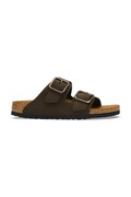 Birkenstock klapki nubukowe Arizona Wire Buckle Nubuck Leather brązowe 1032761