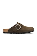 Birkenstock шльопанці мюлі нубукові Boston Wire Buckle Nubuck Leather коричневі 1032760