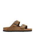 Birkenstock klapki zamszowe Arizona Suede Leather brązowe 1032678