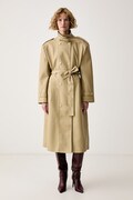 Isabelle Blanche plášť dámsky z imitácie kože béžový IS26FW-J172-T005