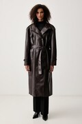Isabelle Blanche plášť dámsky z imitácie kože hnedý IS26FW-J172-T005
