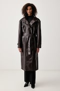 Isabelle Blanche plášť dámsky z imitácie kože hnedý IS26FW-J172-T005
