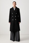 DKNY płaszcz damski z wełną czarny DLEMWZ36