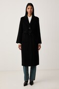 Weekend Max Mara płaszcz damski z wełną WKDBRONTE czarny 2625016112600