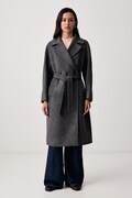 Weekend Max Mara palton pentru femei din lână WKDRESINA gri 2625016102600