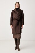 Weekend Max Mara płaszcz damski wełniany WKDPEDALE brązowy 2625016092600