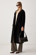 Weekend Max Mara płaszcz damski z wełną WKDTEMPERA czarny 2625016072600