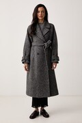 Weekend Max Mara płaszcz damski wełniany WKDTEMA szary 2625016042600