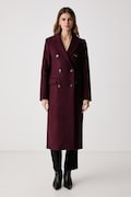 Tommy Hilfiger cappotto elegante da donna con lana granata WW0WW51525