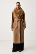 Tommy Hilfiger płaszcz damski z wełną beżowy WW0WW51105