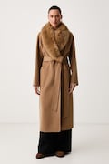 Tommy Hilfiger płaszcz damski z wełną beżowy WW0WW51105
