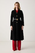 Elisabetta Franchi płaszcz damski wełniany czarny CP03D67E2