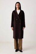 United Colors of Benetton παλτό γυναικείο με μαλλί καφέ 28F7DN0AN