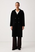 United Colors of Benetton παλτό γυναικείο με μαλλί μαύρο 28F7DN0AN
