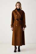 Elisabetta Franchi płaszcz damski wełniany brązowy CP02D66E2