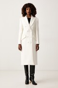 Elisabetta Franchi elegancki płaszcz damski biały CP00866E2