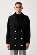 Elisabetta Franchi elegancki płaszcz damski czarny CP00766E2