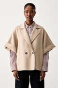 Weekend Max Mara krótki płaszcz damski wełniany WKDNEO beżowy 2625086031600