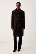 Pinko elegantný kabát dámsky s vlnou burgundský 107521 A3FG