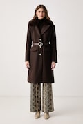 Guess plášť dámsky s prímesou vlny NEW PATRICE hnedý W6BL40 W4092