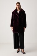 Guess płaszcz ze sztucznego futra damski SOPHY bordowy W6BL19 W3752