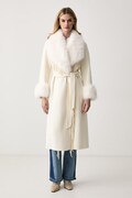 Marciano by Guess płaszcz damski z wełną NEW LILIANA beżowy G6BL04 W4335